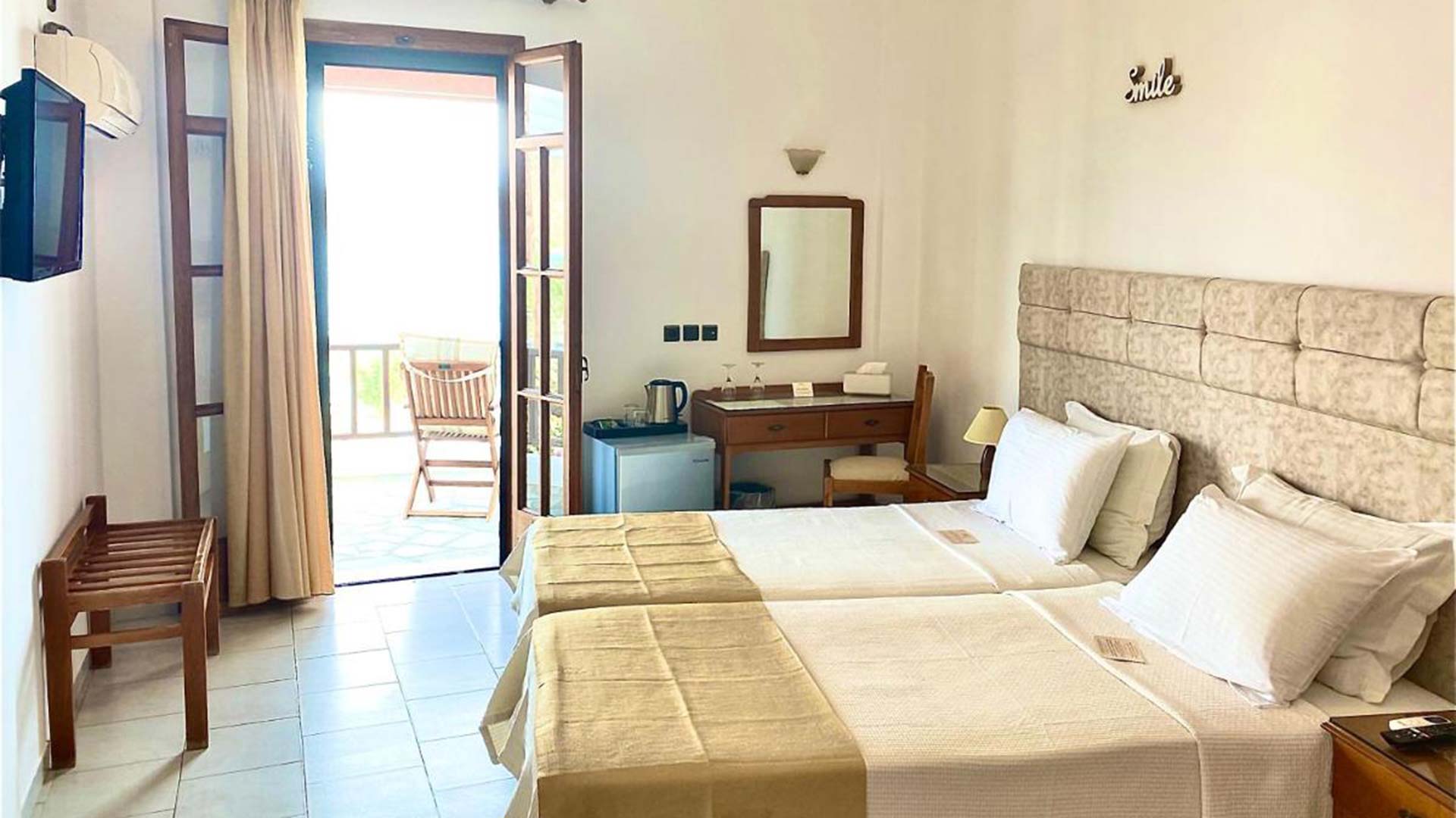 Chambres twin de l'hôtel Asteri à Serifos